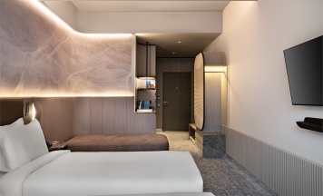 Улучшенный номер с видом во двор (на высоком этаже) с двумя раздельными кроватями в Cosmos Selection Moscow Arbat