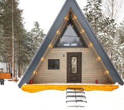 №5 A-Frame 50m2 с купелью (оснащение дома, стоимость купели и бани см. Подробнее) в Les holidays