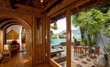 Двухместная вилла Sea View Pool двуспальная кровать в Santhiya Koh Phangan Resort & Spa
