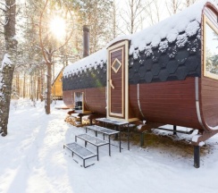 №2 A-Frame 60m2 с купелью (оснащение дома, стоимость купели и бани см. Подробнее) в Les holidays