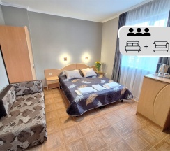 «ГОРОД» 15 СТАНДАРТНЫЙ ТРЕХМЕСТНЫЙ НОМЕР С ДВУСПАЛЬНОЙ КРОВАТЬЮ, ОДНОСПАЛЬНЫМ ДИВАНОМ в Цитрус