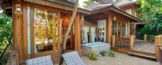 Двухместная вилла Sea View двуспальная кровать в Santhiya Koh Phangan Resort & Spa
