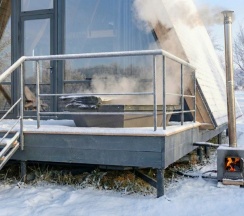 Дом люкс с электрокамином и банным чаном №5. Можно с собаками в Трофимов Берег