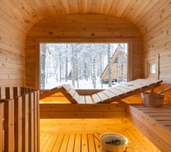 №5 A-Frame 50m2 с купелью (оснащение дома, стоимость купели и бани см. Подробнее) в Les holidays