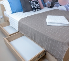 1-комнатные апартаменты эконом с 1 двуспальной кроватью (без окна) в Prim Rooms Apt Apartments (Прим Румс Апт Апартментс)
