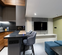 Апартамент 14 Современный двухуровневый лофт  с живописным видом на Москву (с душем) в Ap-in aparts