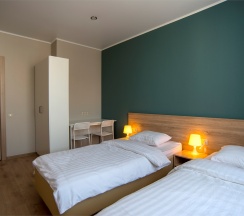 Апартаменты с гостиной и 2 спальнями. Вид на реку Казанку и аквапарк "Ривьера" в Sibgat Apartments