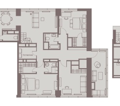Двухуровневые апартаменты с 3 спальнями Премиум в Intermark Residence