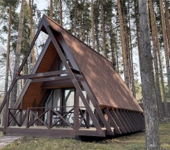 Дом A-Frame до 4 гостей в Клевер