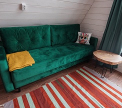 Двухместный коттедж Comfort с красивым видом из окна двуспальная кровать в Papino village