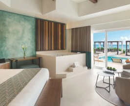 Двухместный полулюкс Swim-Up oceanfront (двуспальная кровать) в Отель Hyatt Vivid Playa Del Carmen