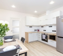 Номер Superior в Квартира на сутки Маяк Минск Метро 5 мин Wi-Fi Кондиционер Кухня объединена с жилой зоной Отдельная спальня Отчётные документы