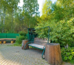 Коттедж с балконом и с красивым видом из окна в Филин дом