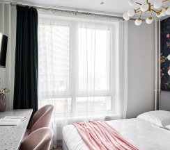 1-комнатные апартаменты студия с 1 двуспальной кроватью в Apartments Private (Апартментс Прайвит) на шоссе Волоколамское