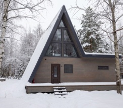 №8 A-Frame 100m2 с купелью и баней(оснащение дома, стоимость купели и бани см. Подробнее) в Les holidays