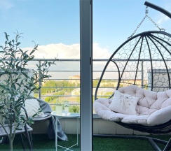 Видовая квартира на мансарде с террасой. Дом комфорт-класса "Royalpie". Царское село. НИИ Турнера, ЭКСПОФОРУМ. в Rauktis apartments