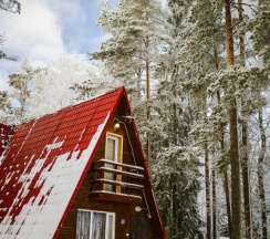 Коттедж эконом без сауны с двумя кроватями в спальне (2+3) в Красное озеро