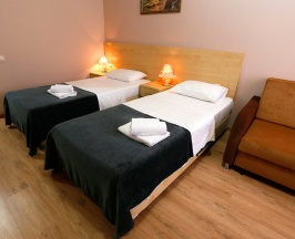 Стандарт с двумя односпальными кроватями и софой в Гранд Лион