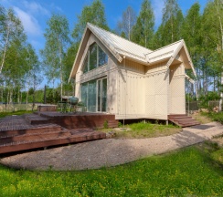 Русская сказка - дача с дровяным камином, балконом и бочкой фурако в Domingo Dacha