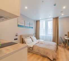 Студия 25 квм на двоих  рядом с метро и вокзалом в SalutApart 2W Энергетиков 2/2