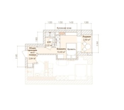 мини-студия стандарт с панорамным балконом для 1 гостя (центр, ул. Сакко, 24, "Vivaldi"), 416 в Viva aparts