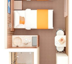 КОМФОРТ С КУХНЕЙ с одной большой или двумя отдельными кроватями в Comfort_Nsk Hotel