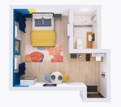 Stylish Studio Deluxe Double Island в Axis.Moscow Island