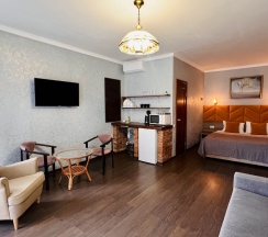 Студия с балконом и с видом на море в Гостевой дом Chalet Agave