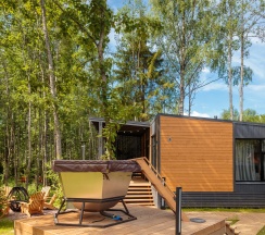 Улучшенный дом с двумя спальнями и купелью в Opushka house Новожилово