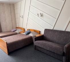 Двухместный номер с двумя раздельными односпальными кроватями и диваном в Baikal Best Edelweiss