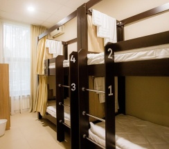 Кровать в 4-местном общем номере в Pillow Hostel