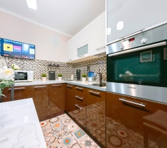 1-комнатные апартаменты люкс с 1 двуспальной кроватью в Sutki Life (Сутки Лайф) на 40 лет Победы 17А