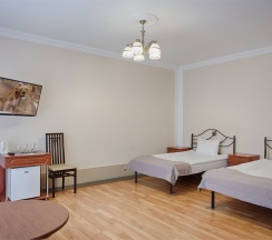 Семейный номер с 2 полутороспальными кроватями и раскладным диваном в Парк-отель