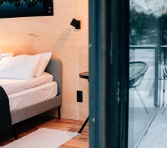 Домик с двумя односпальными кроватями в Сила ветра