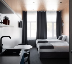 Студия  с кухней с двумя односпальными кроватями в Greenfeel Stavropol