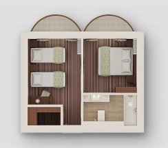 Family standart 4-местный 2-комнатный в Alean Family Doville