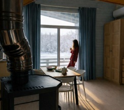 Дом на мысе острова с камином и баней на дровах. Вмещает до 6 гостей. в Шведские дачи