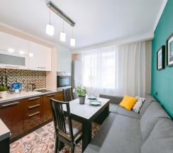 1-комнатные апартаменты люкс с 1 двуспальной кроватью в Sutki Life (Сутки Лайф) на 40 лет Победы 17А