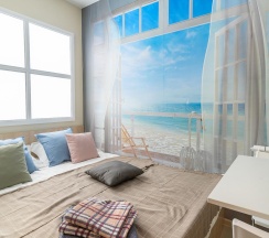 1-комнатные апартаменты эконом с 1 двуспальной кроватью (без окна) в Prim Rooms Apt Apartments (Прим Румс Апт Апартментс)