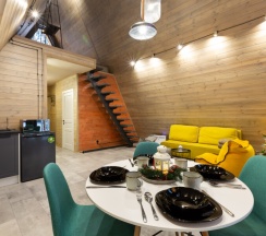 №2 A-Frame 60m2 с купелью (оснащение дома, стоимость купели и бани см. Подробнее) в Les holidays