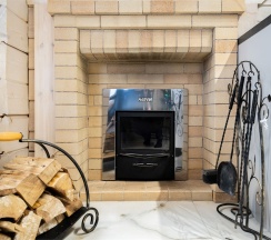 Дом из бруса с камином и баней из осины 4+2 в Snhaus