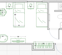 Двухместный стандартный номер с двумя полутораспальными кроватями в Дубровский