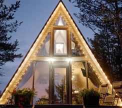 A-FRAME Dream House на первой линии с большой террасой, гриль зоной и банным чаном в Dream House