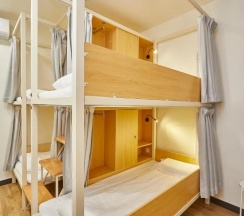 Кровать в общем номере (мужской номер) (общая ванная комната) в Meego Qingwen Hotel