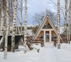 Aframe Luxe White | Банный чан на территории в Берёзовая роща