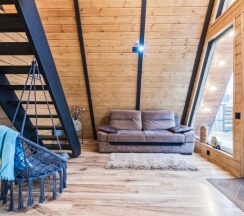 Aframe Black | Баня и банный чан на территории в Берёзовая роща