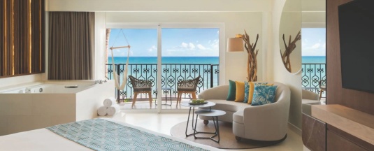 Двухместный полулюкс oceanfront (двуспальная кровать) в Отель Hyatt Vivid Playa Del Carmen