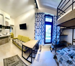 (24)Студия с двухуровневой кроватью и террасой в Loft
