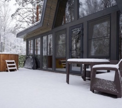 №8 A-Frame 100m2 с купелью и баней(оснащение дома, стоимость купели и бани см. Подробнее) в Les holidays