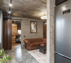 Двухместные апартаменты с 2 комнатами с балконом двуспальная кровать в Квартира Комфортный Лофт в Центре